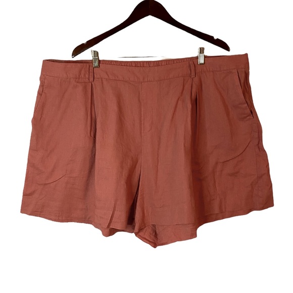 Ava & Viv Pants - Ava & Viv Rust Orange Linen Blend Plus Size Women’s Shorts Size 3X